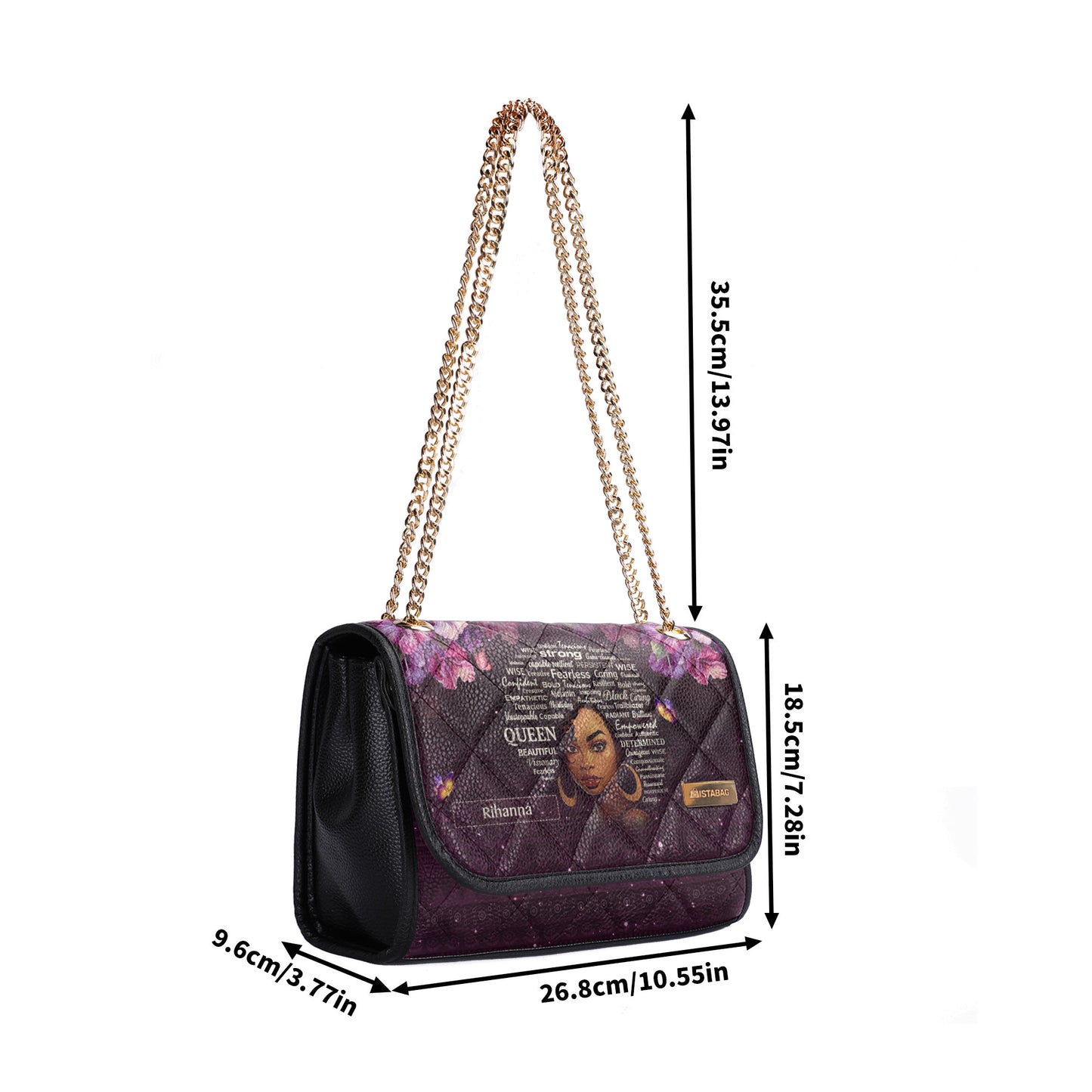 Black Queen - Personalized Convertible Shoulder Bag SBCOBLM1004M