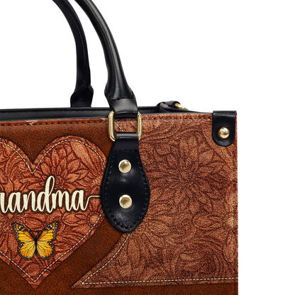 Grandma Mom Birth Month - Personalized Leather Handbag SBLHBLM1392D