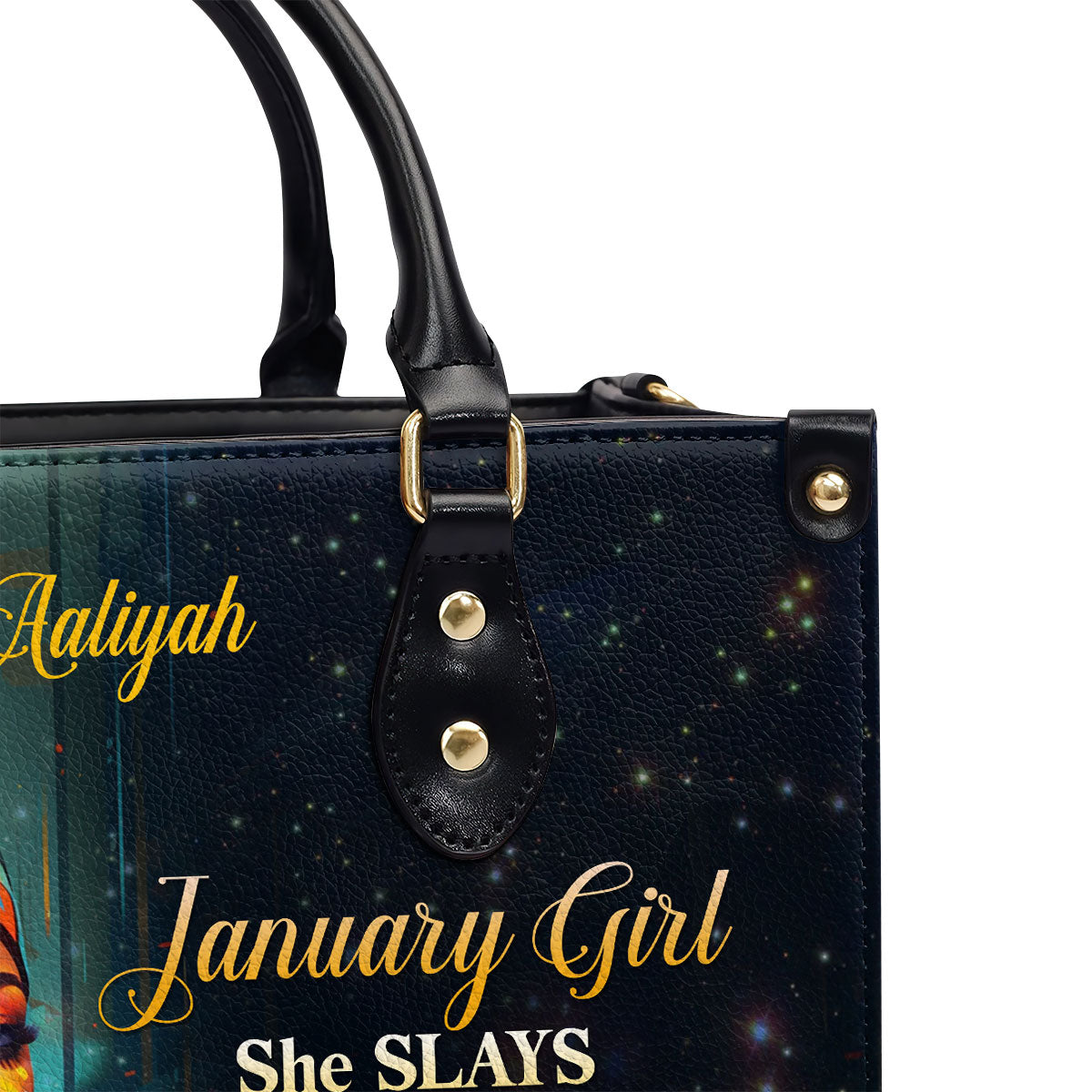 Month Girl - Personalized Purple Leather Handbag STB176