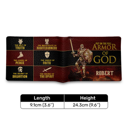 Armor of God - Personalized Leather Folded Wallet SBLFWM1029