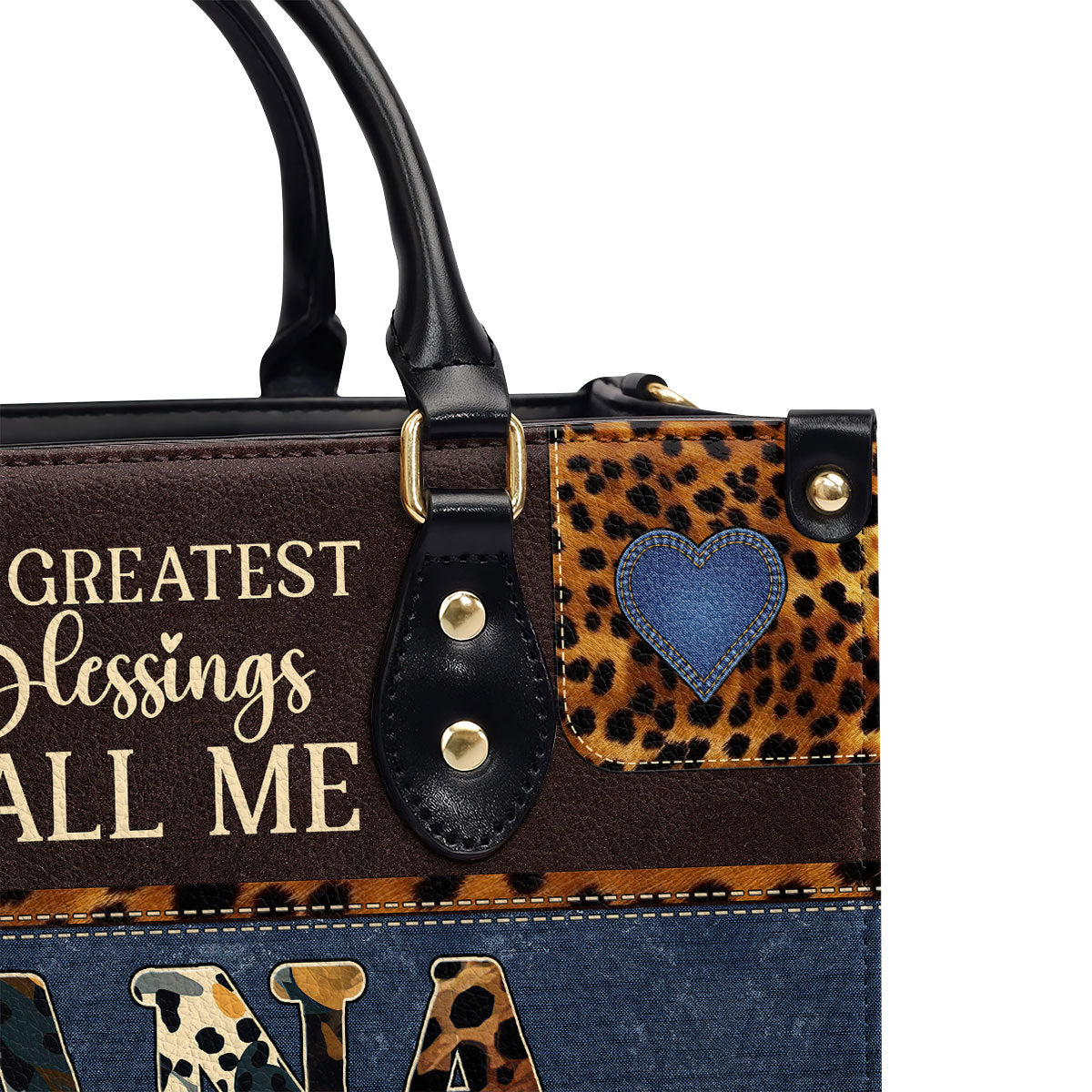 My Greatest Blessings Call Me Grandma/Nana - Personalized Leather Handbag MB75B