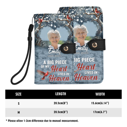 A Big Piece Of My Heart Lives In Heaven - Personalized Wallet Case SBWACLTN1318M