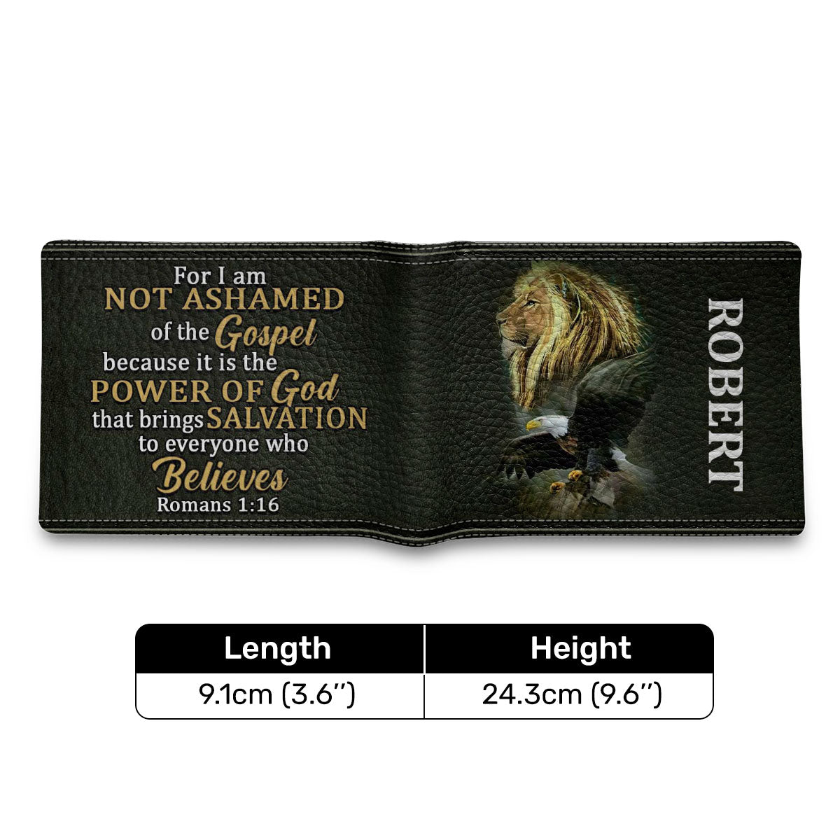 Not Ashamed Of The Gospel - Personalized Leather Folded Wallet SBLFWM1031