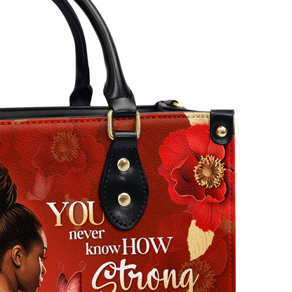 Being Strong - Personalized Leather Hand Bag STB85