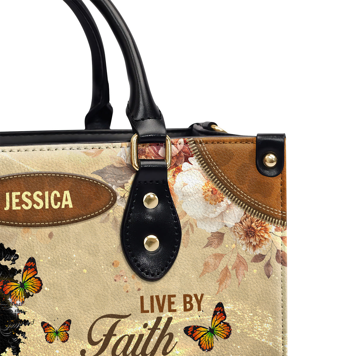 Live By Faith - Personalized Leather Handbag SBLHBLTN1435L