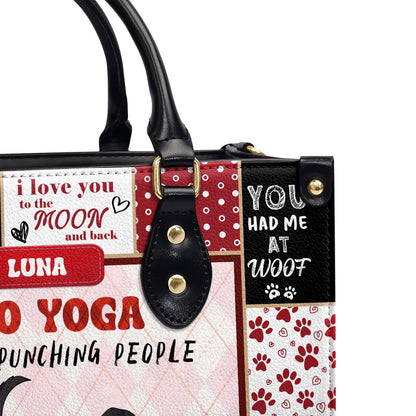 I Do Yoga - Personalized Leather Hand Bag SBLHBHA31