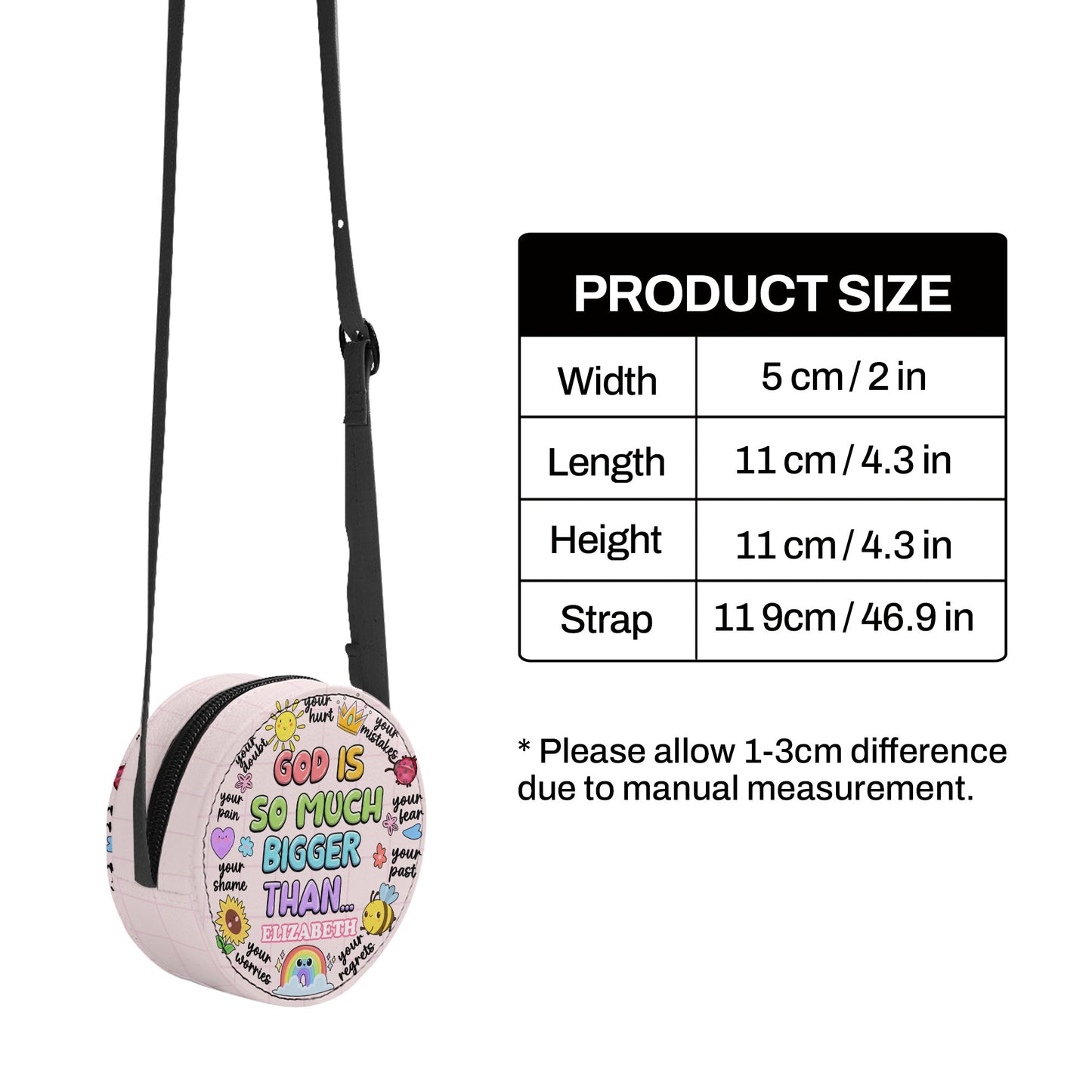 God Is So Much Bigger Than Children - Personalized Kid Round Purse SBCRBLHA1526M