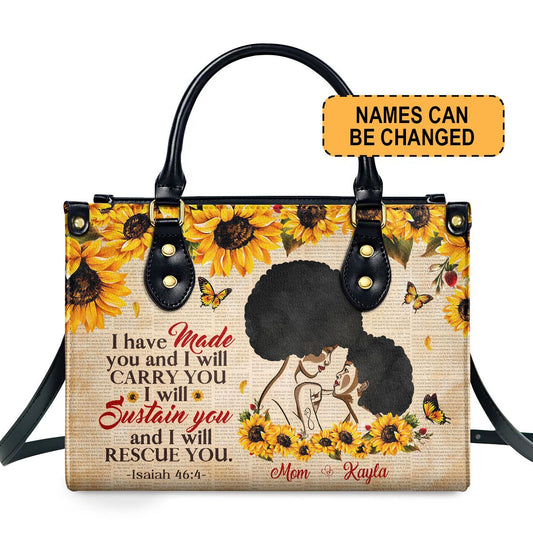 Isaiah 46:4 - Personalized Leather Handbag MB35