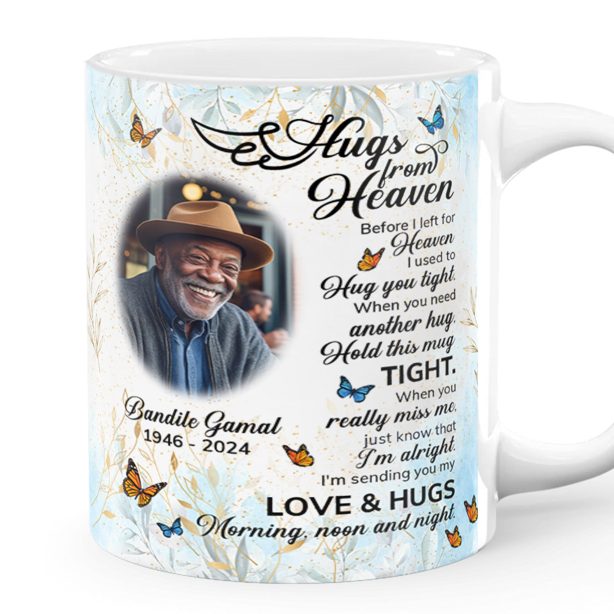 Hugs From Heaven - Personalized White Ceramic Mug