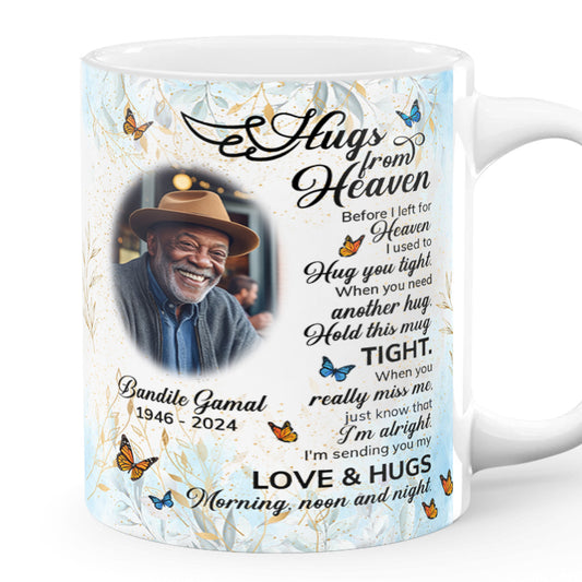 Hugs From Heaven - Personalized White Ceramic Mug