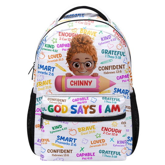 God Says I Am - Personalized Backpack