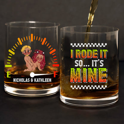 I Rode It - Personalized Round Whiskey Glass