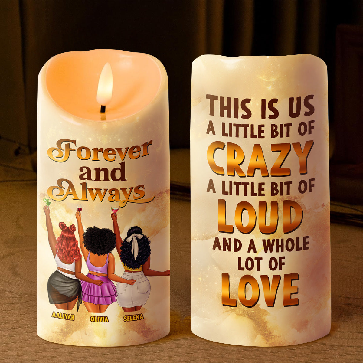 Forever And Always - Personalized Flameless LED Candle