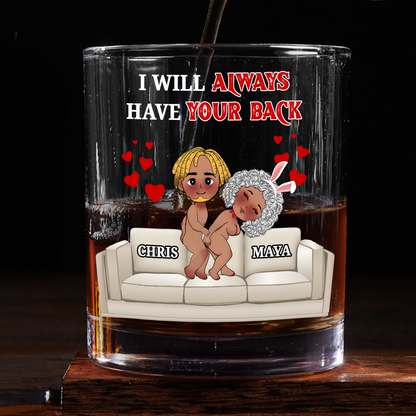 I Promise To Always Be By Your Side - Personalized Round Whiskey Glass