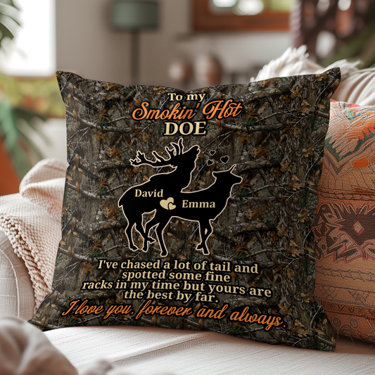 To My Smokin' Hot Doe - Personalized Pillow