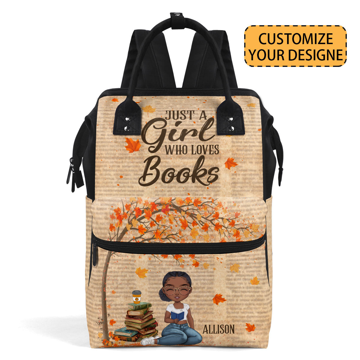 Just A Girl Who Loves Books - Personalized Duckbilled Backpack SBDBPLN1248L