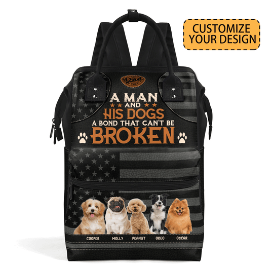 A Man And His Dogs A Bond That Can't Be Broken - Personalized Duckbilled Backpack SBDBPLM1161L