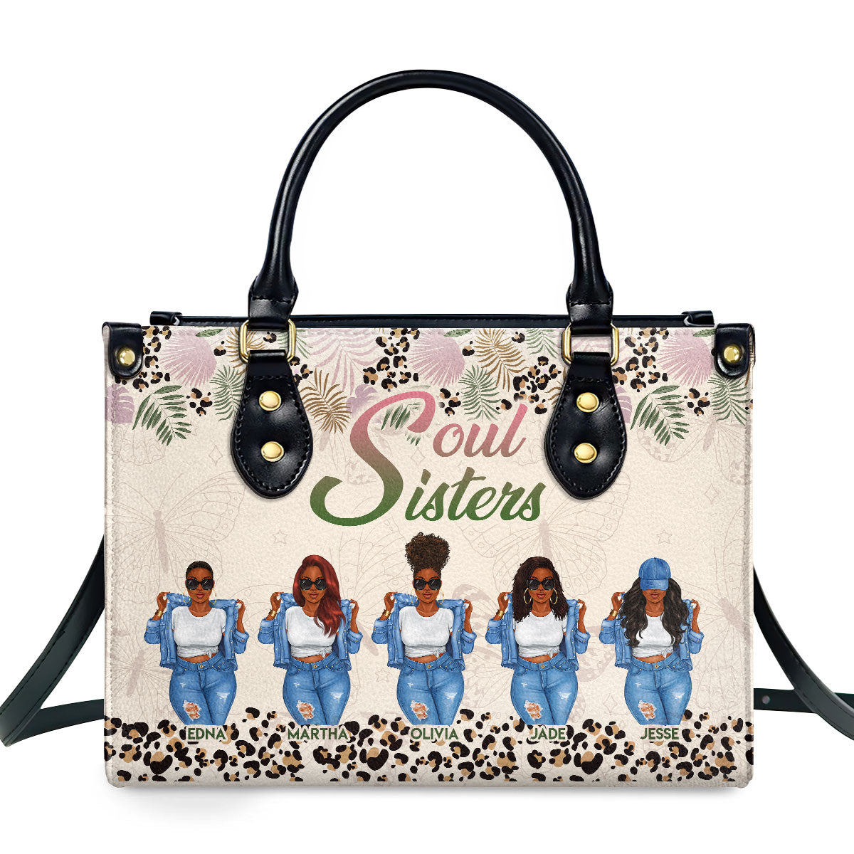 Soul Sisters - Personalized Leather Handbag SBLHBLN2847T