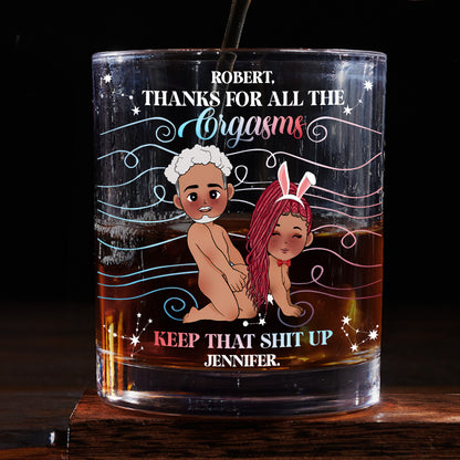 Thanks For All - Personalized Round Whiskey Glass