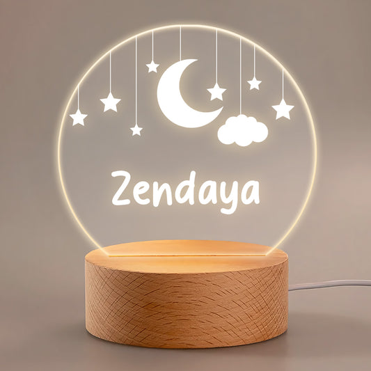 Goodnight My Baby - Personalized Round Base LED Night Light
