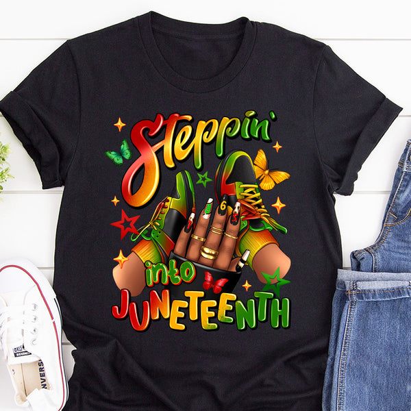 Steppin Into Juneteenth -  2D Unisex T-shirt