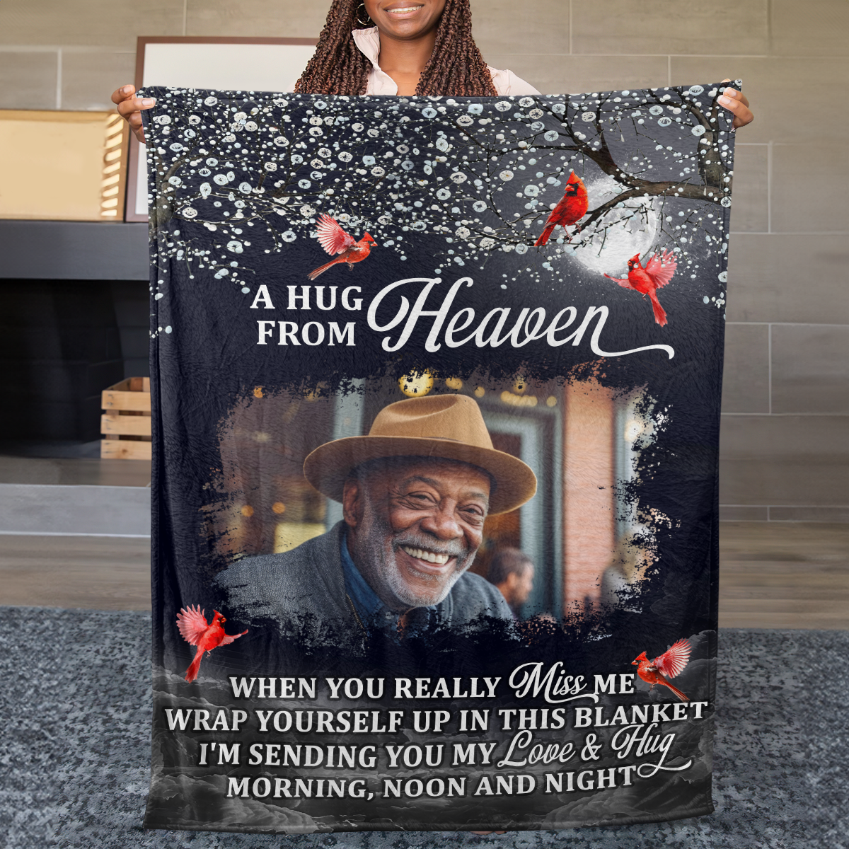 A Hug From Heaven - Personalized Fleece Blanket