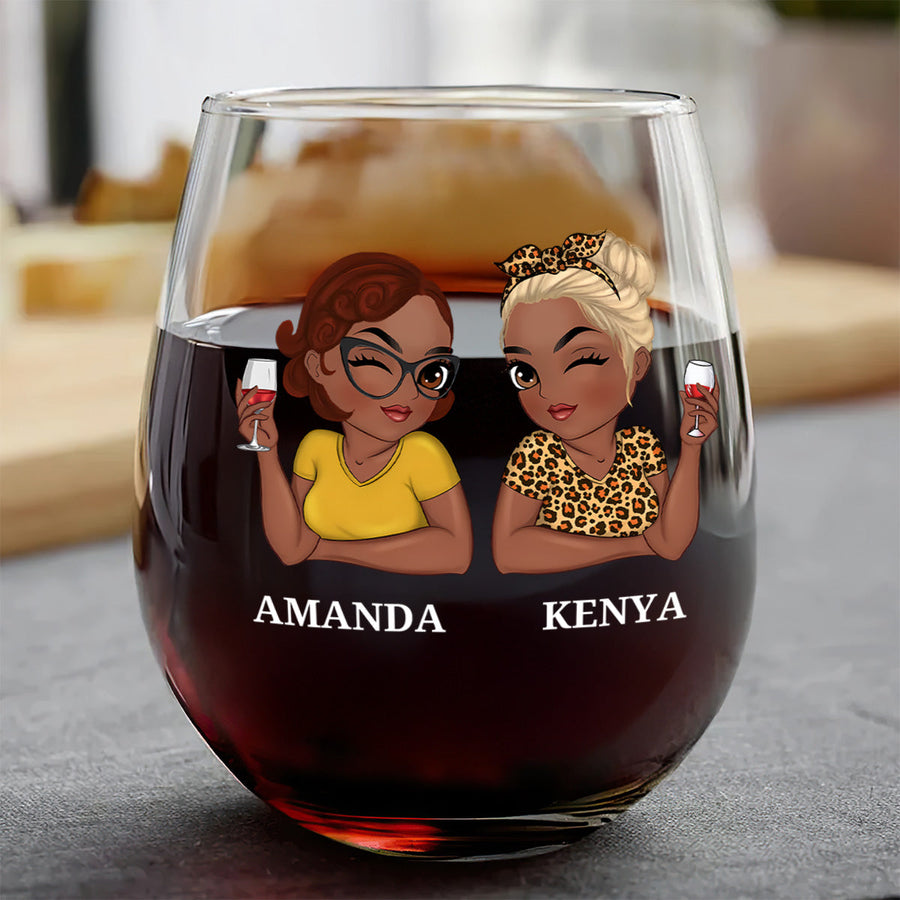 A Queen Was Born In October personalized stemless wine glass