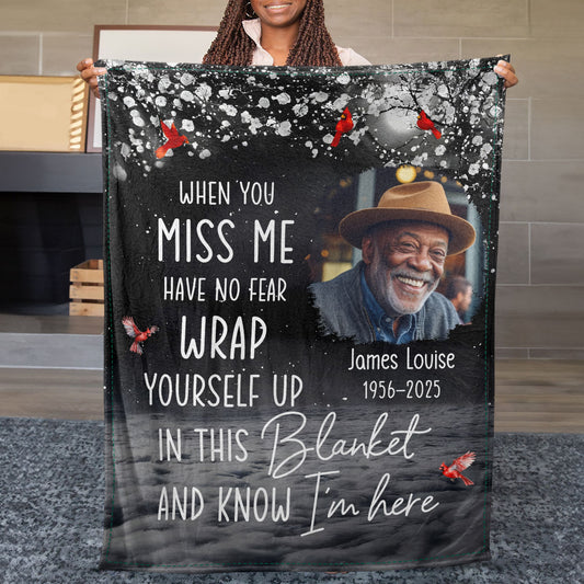 When You Miss Me Have No Fear - Personalized Fleece Blanket