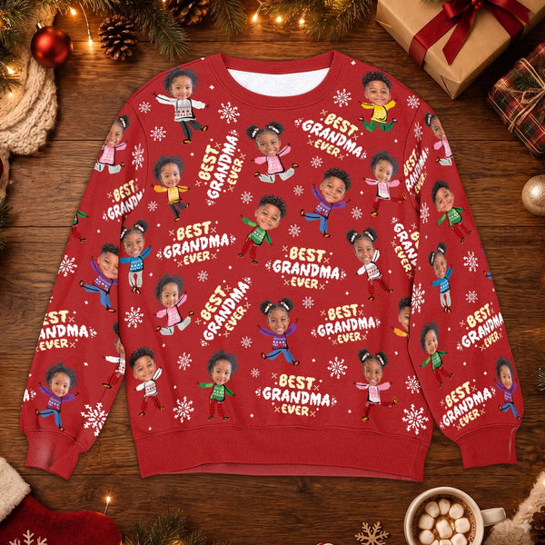 Custom Face Best Grandma Ever - Personalized 3D Sweatshirt