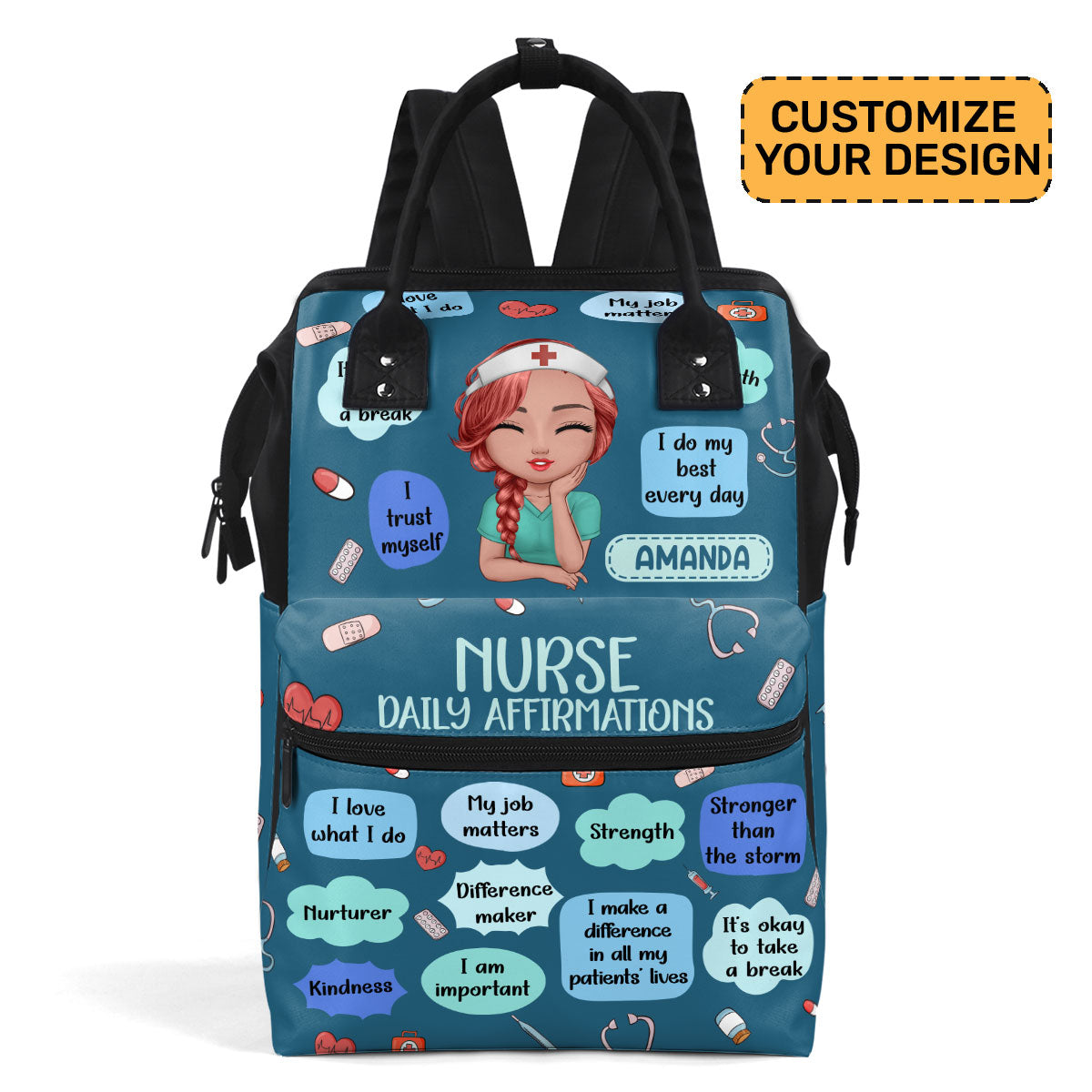 Nurse Daily Affirmations - Personalized Duckbilled Backpack SBDBPLN1775L