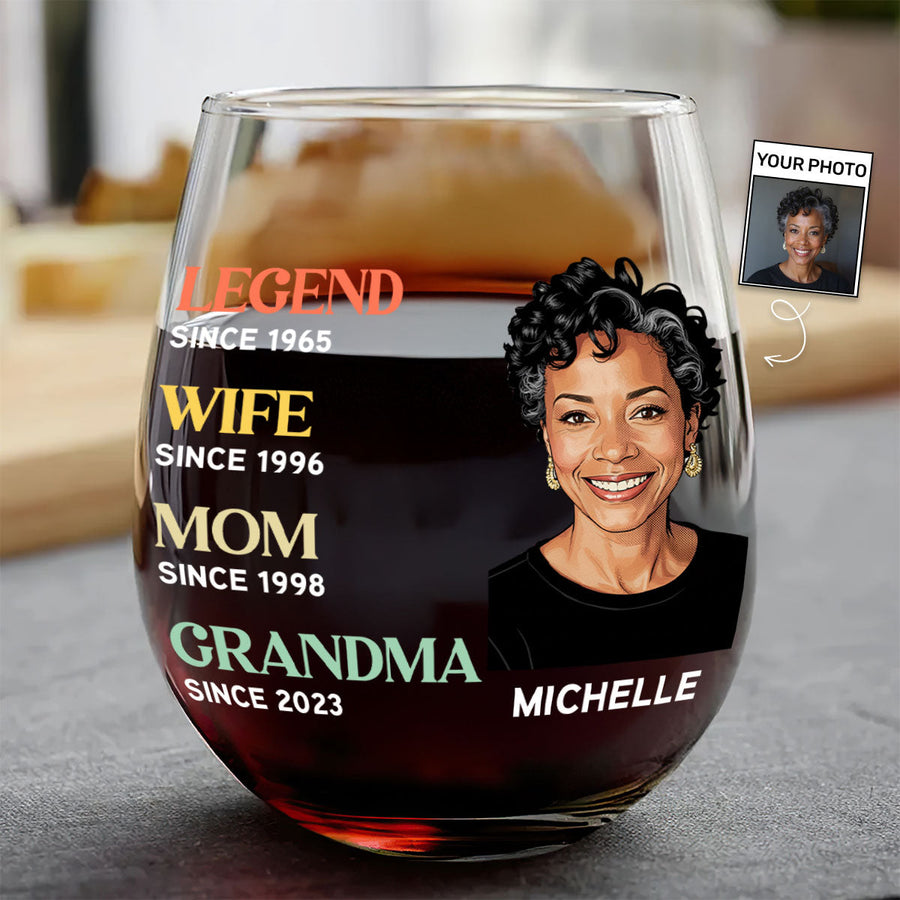 A Queen Was Born In October personalized stemless wine glass