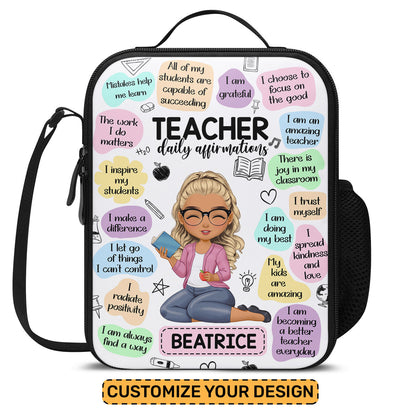 Teacher Daily Affirmations - Personalized Lunch Box Bag SBLBBLN1682L