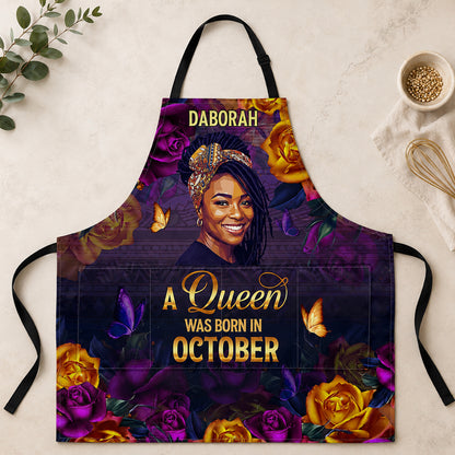 Custom Photo A Beautiful Queen - Personalized Apron With Pocket