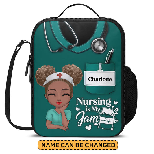 Nursing Is My Jam - Personalized Lunch Box Bag SBLBBLTN1763M