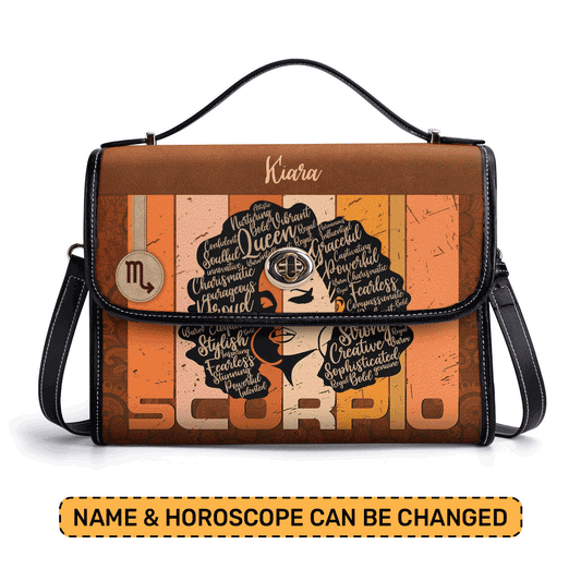 Horoscope - Personalized Leather Satchel Bag STB156