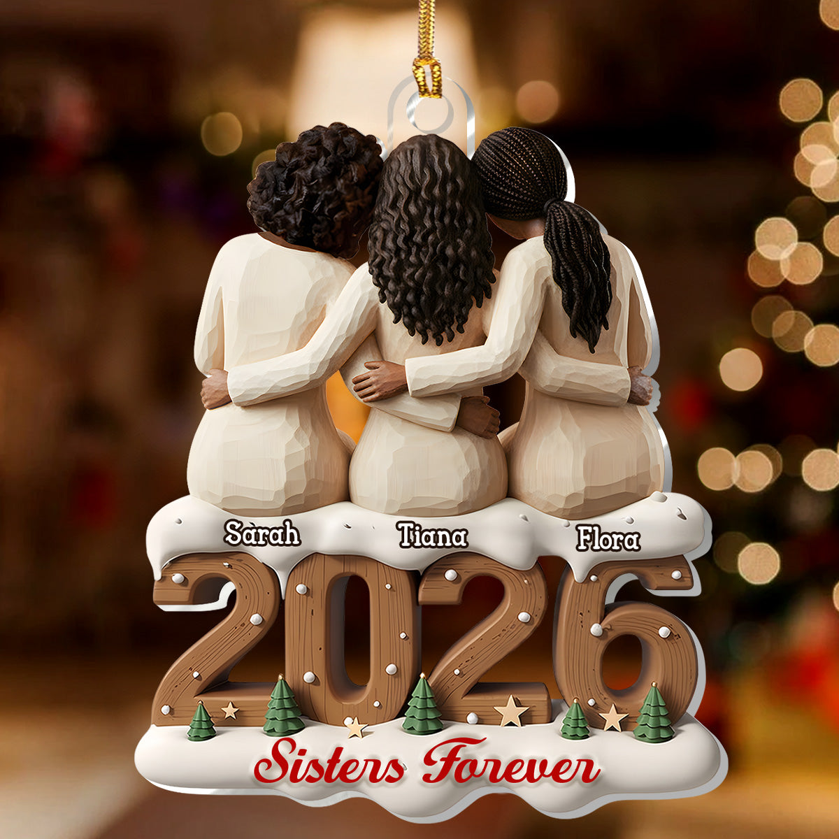 Sisters Forever  - Personalized 1-Layer Acrylic Ornament