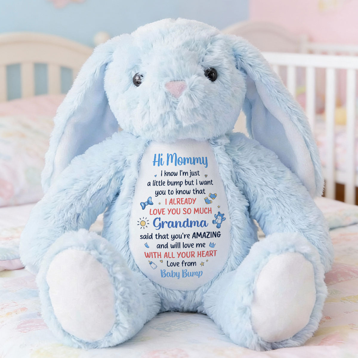 Dear Mommy I Love You - Personalized Stuffed Bunny
