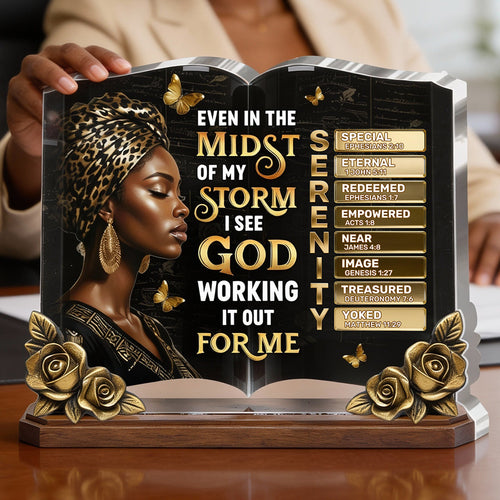 I See God Working It Out For Me - Personalized Custom Shaped Acrylic Plaque