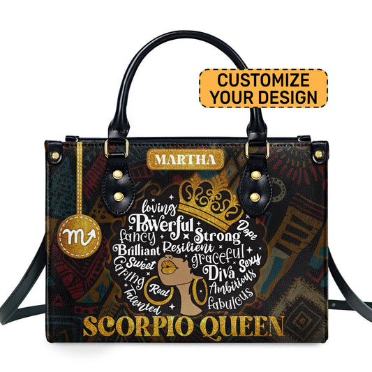 Zodiac Queen - Personalized Leather Handbag SBLHBLN1629M