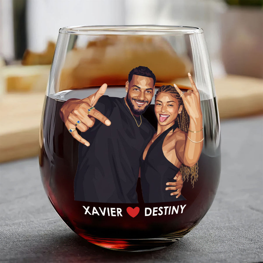 A Queen Was Born In October personalized stemless wine glass