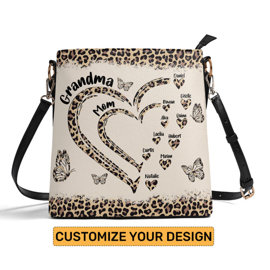 Grandma Mom Heart - Personalized Bucket Bag SBBD18LN1437D