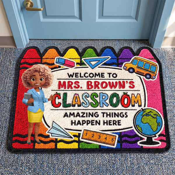 Welcome To My Classroom - Personalized Custom Shape Doormat
