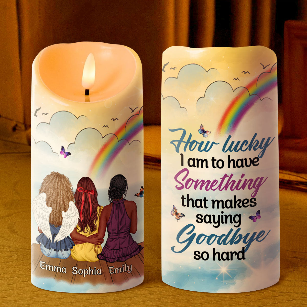 How Lucky I Am - Personalized Flameless LED Candle