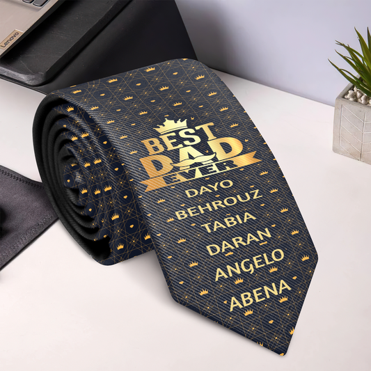 Best Dad Ever - Personalized Unisex Bandana Necktie SBUBNLM1803D