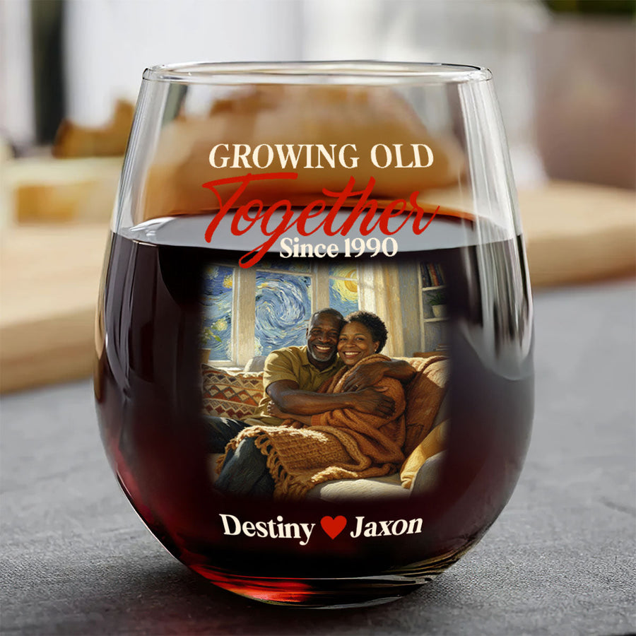 A Queen Was Born In October personalized stemless wine glass