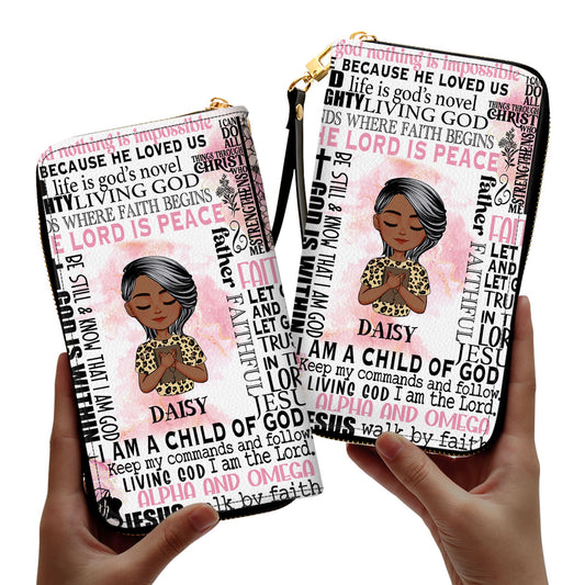 I Am A Child Of God - Personalized Leather Clutch Purse SBCPLL2303T