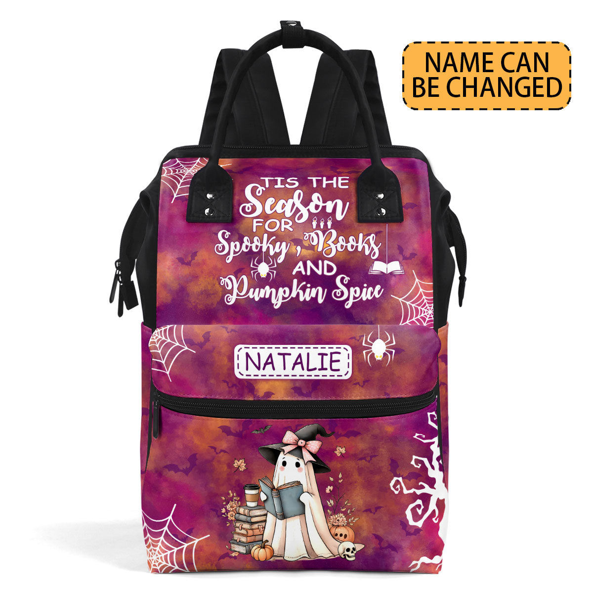 Tis The Season For Spooky Books & Pumpkin Spice - Personalized Duckbilled Backpack SBDBPLN1229L