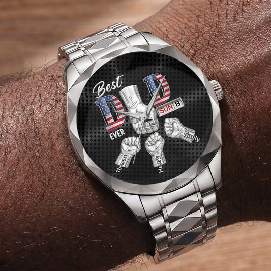 Best Dad Ever - Personalized Men's Wrist Watch