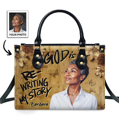 God Is Rewriting My Story - Personalized Leather Handbag