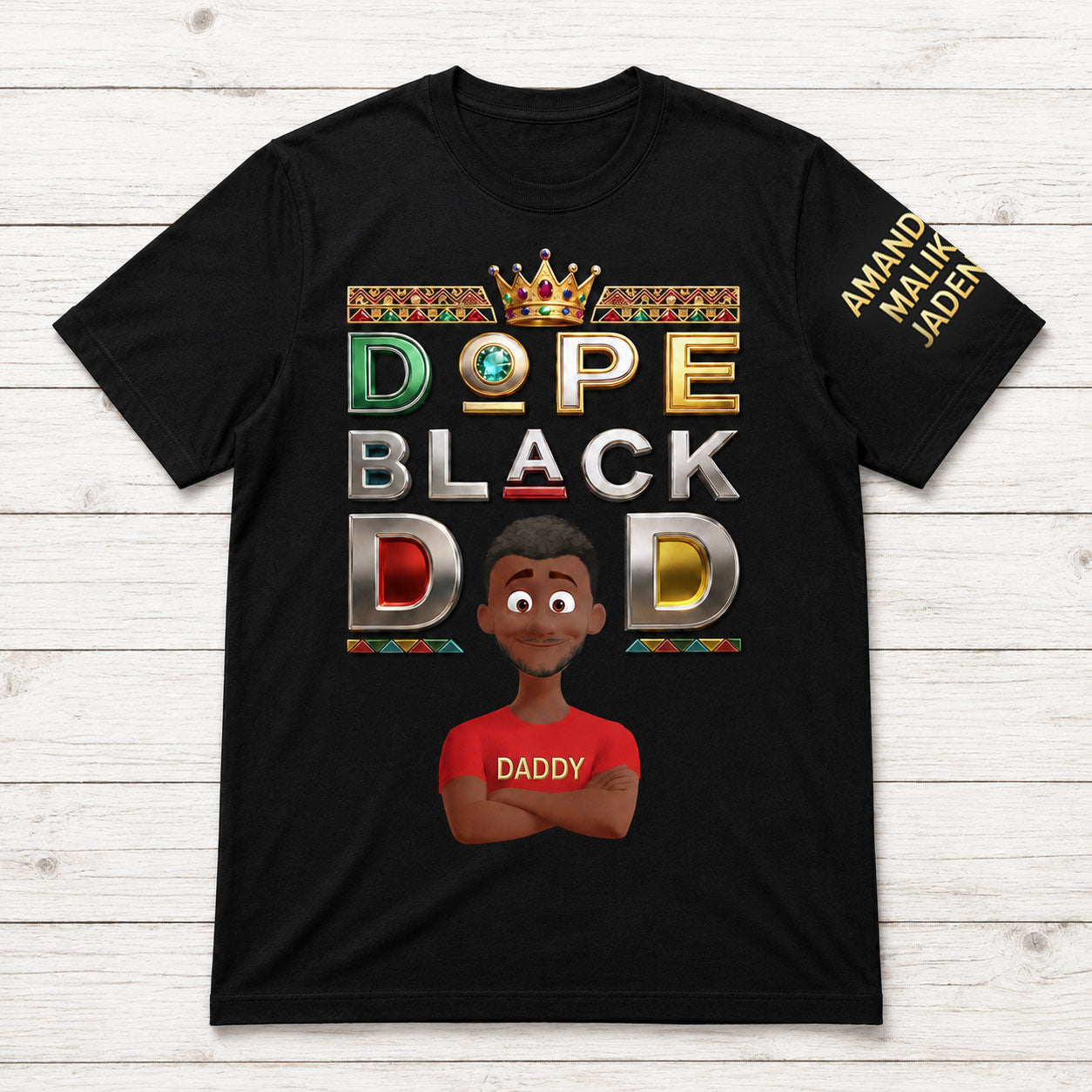Dope Black Dad - Personalized All-Over-Print T-Shirt